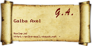 Galba Axel névjegykártya